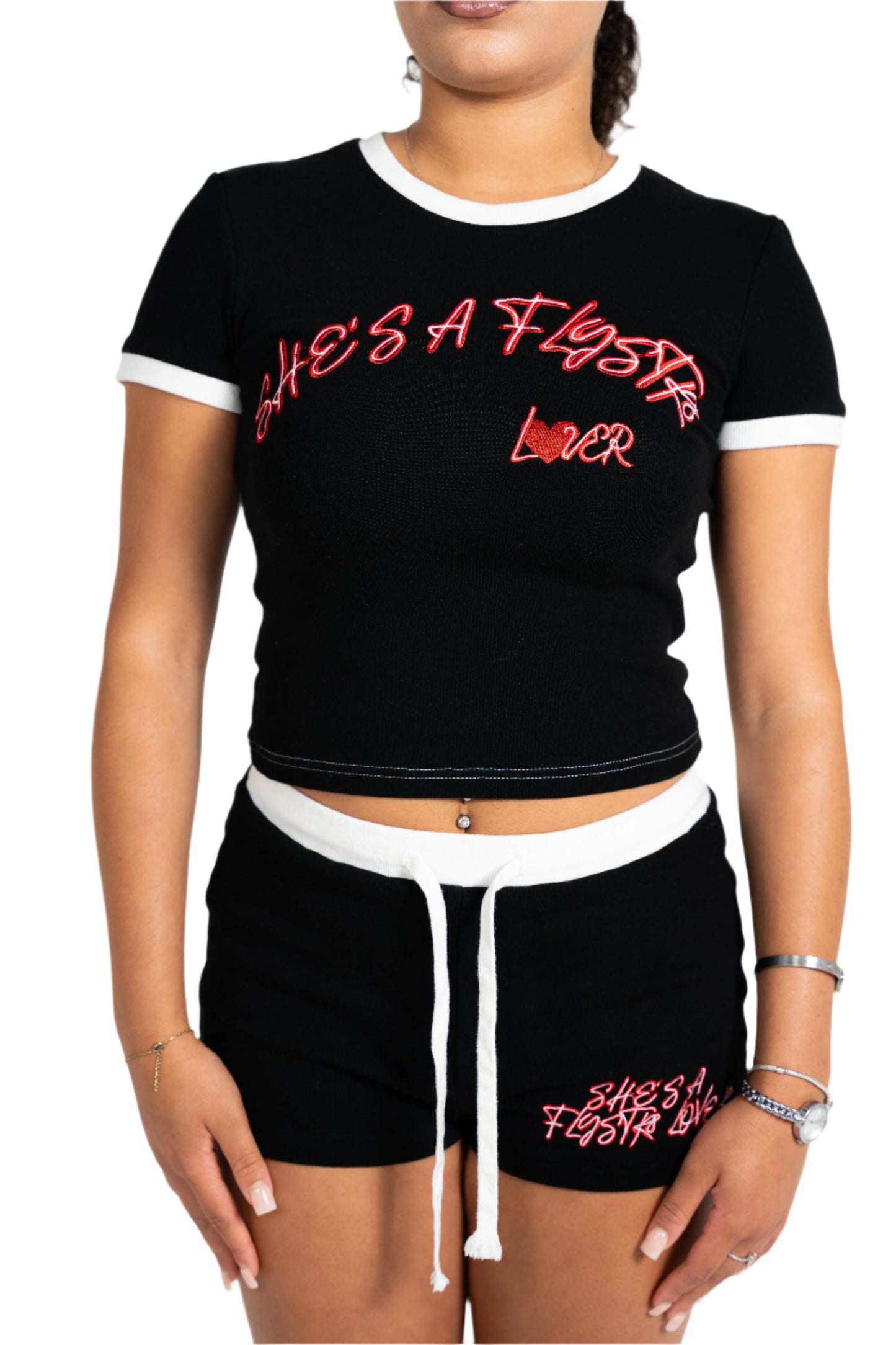 RHUDE GYAL SHORT SET BLACK